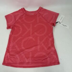 Calvin Klein Swimsuit Rash Guard Pink Short Sleeve Top Size M NWT UPF Swim Shirt